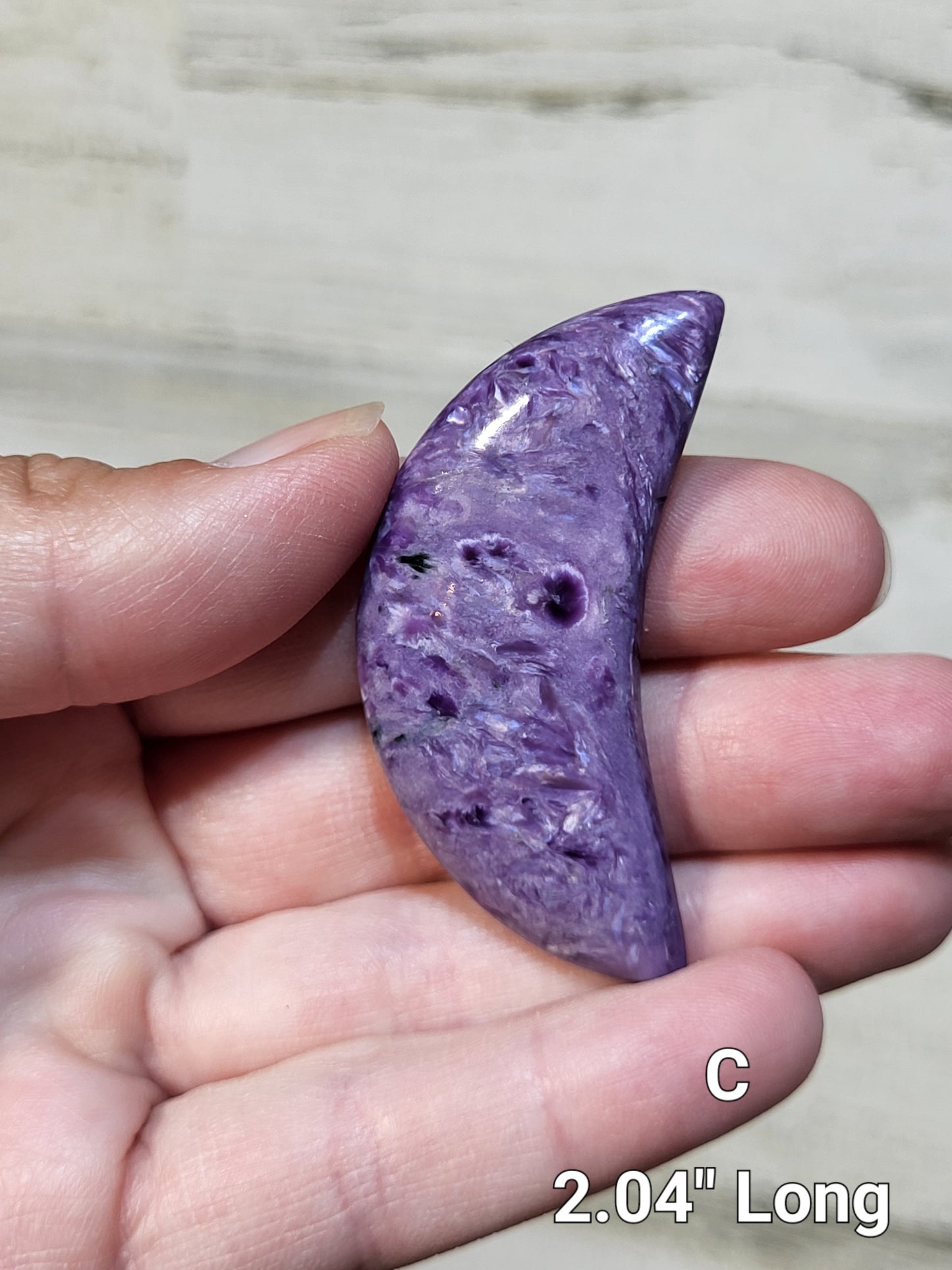 Charoite Moon Cabochons, Display Piece