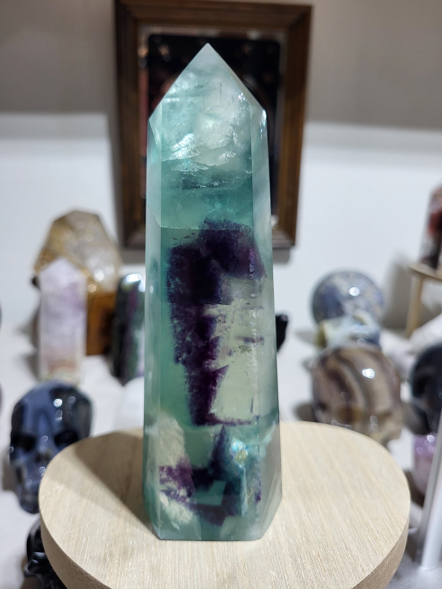 Green, Blue & Purple Fluorite Tower