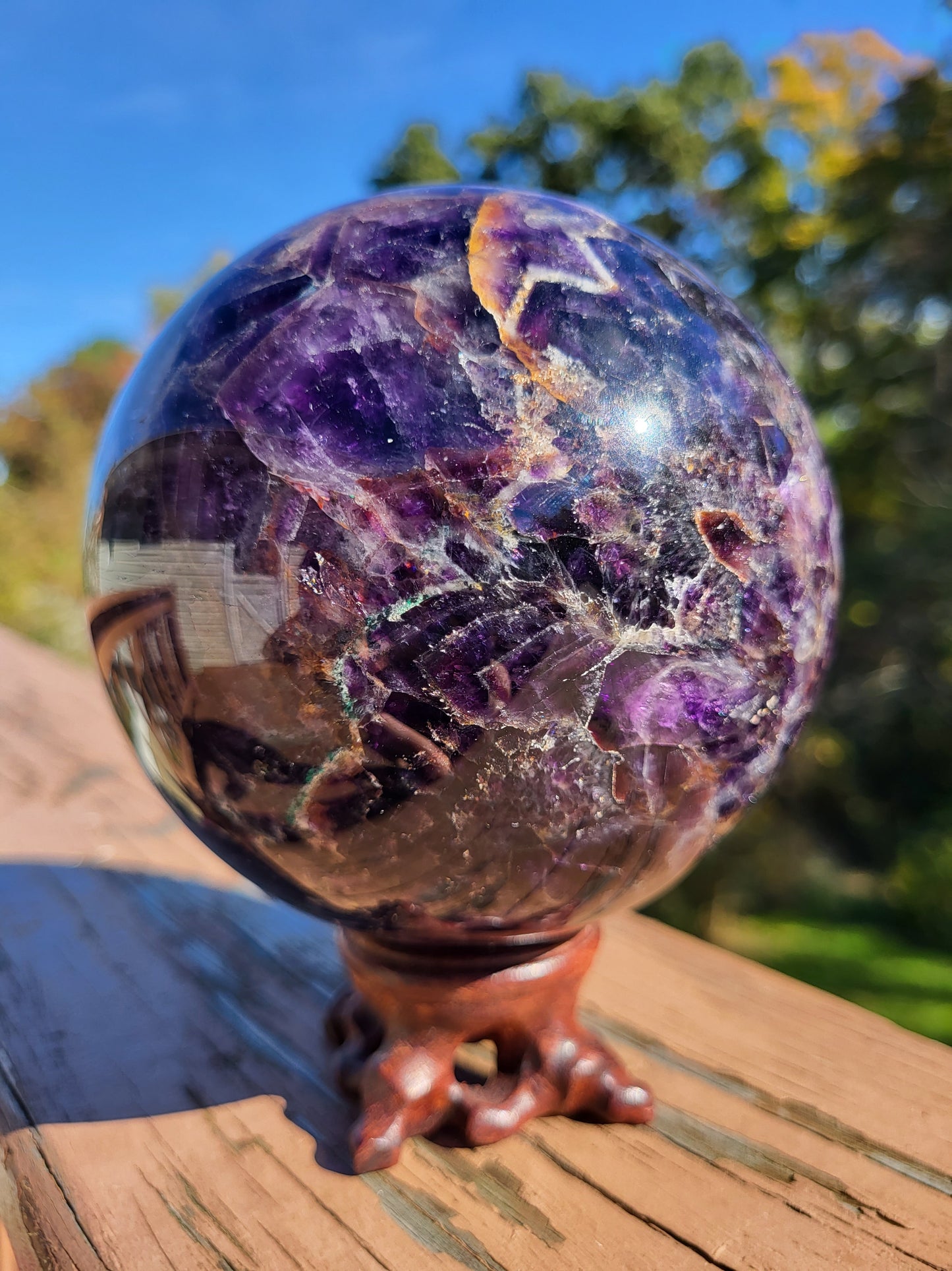 Large Chevron Amethyst Sphere, Dream Amethyst