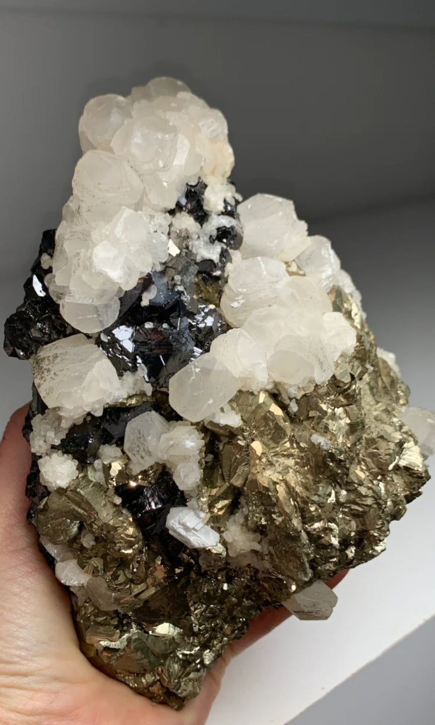 Calcite, Pyrite & Sphalerite Statement Piece from Trepča Mine, Kosovo