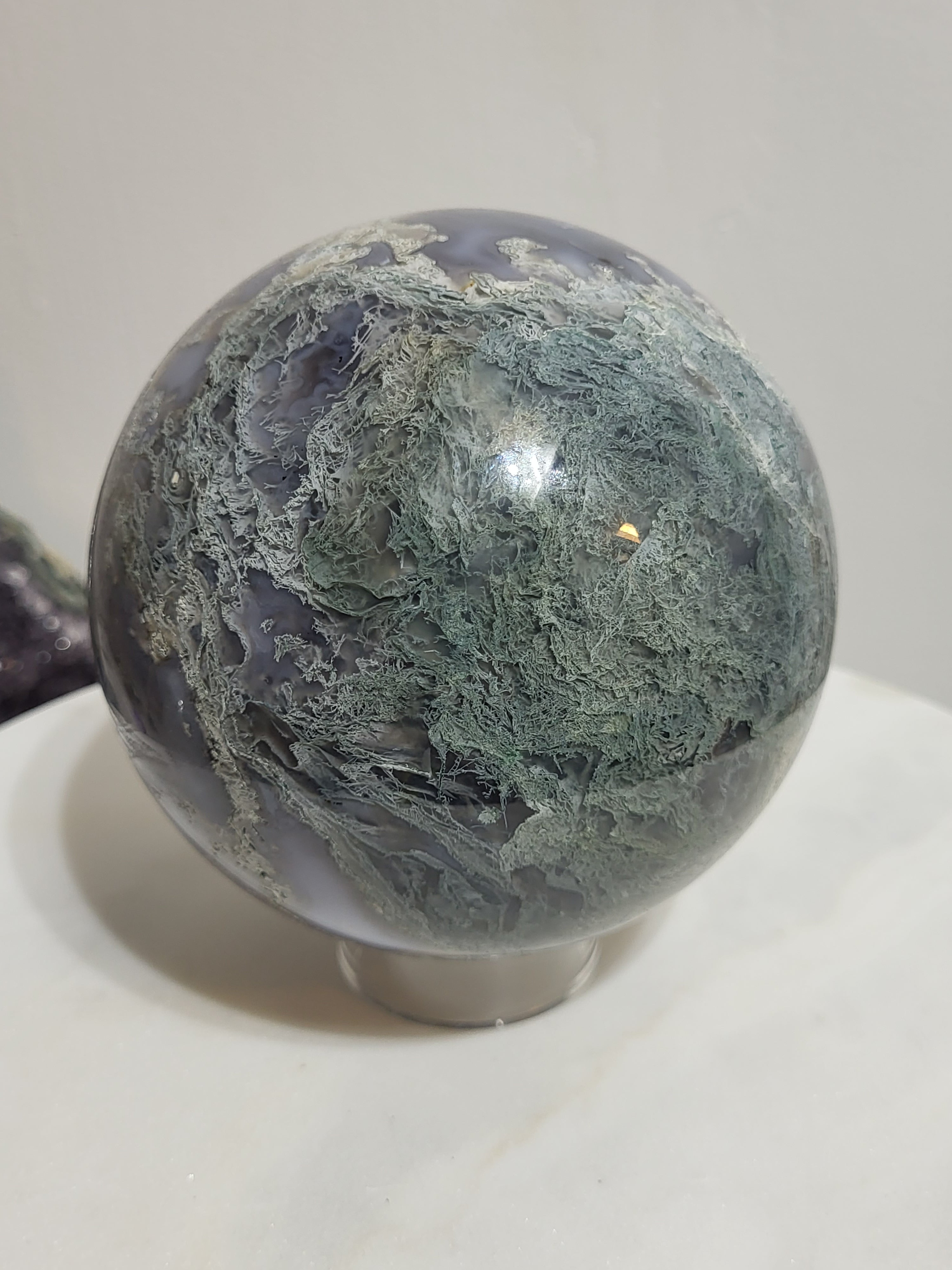 XXXL MASSIVE MOSS AGATE online SPHERE 830 GRAMS