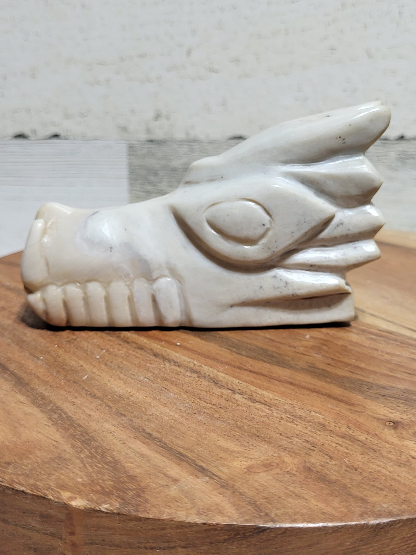 Fossilized Coral Hand-carved Dragon Head