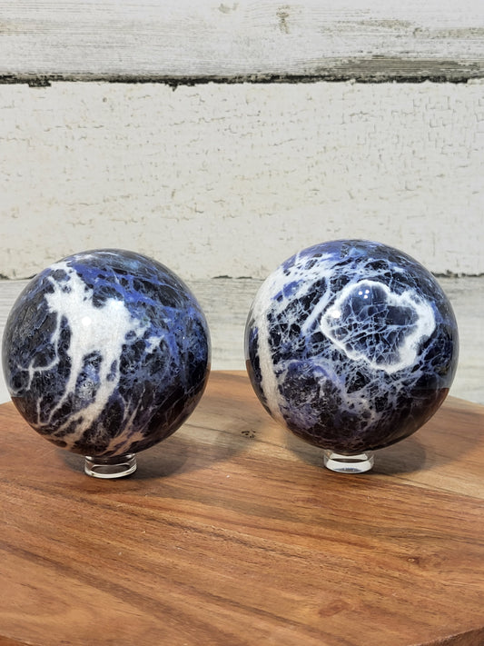 Sodalite with Feldspar Sphere from Brazil
